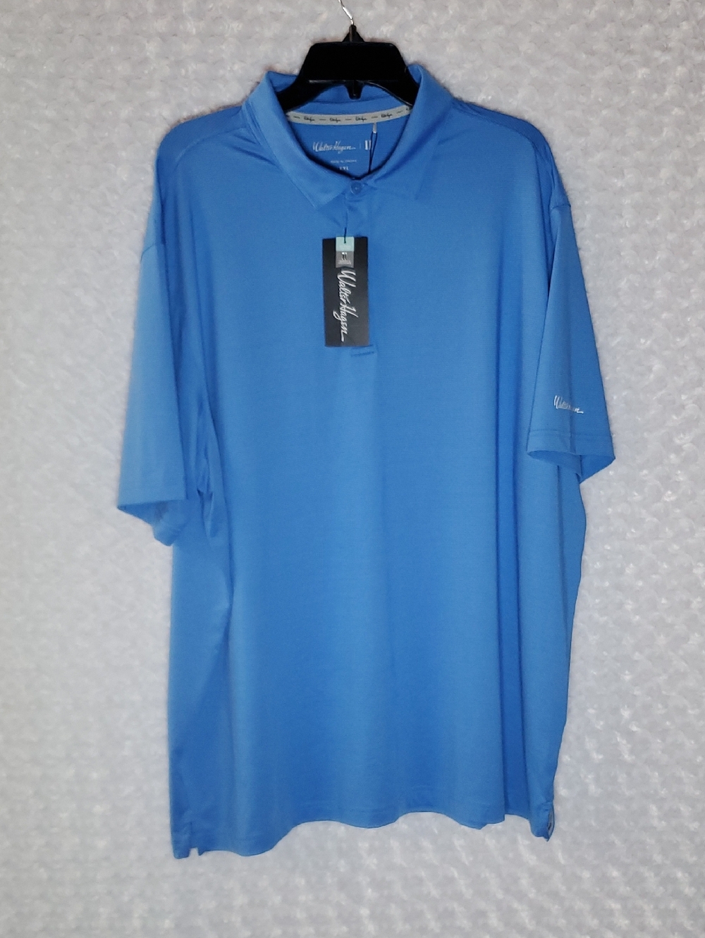 Walter Hagen Men's Solid Light Blue Short-Sleeve Polo Size XXL